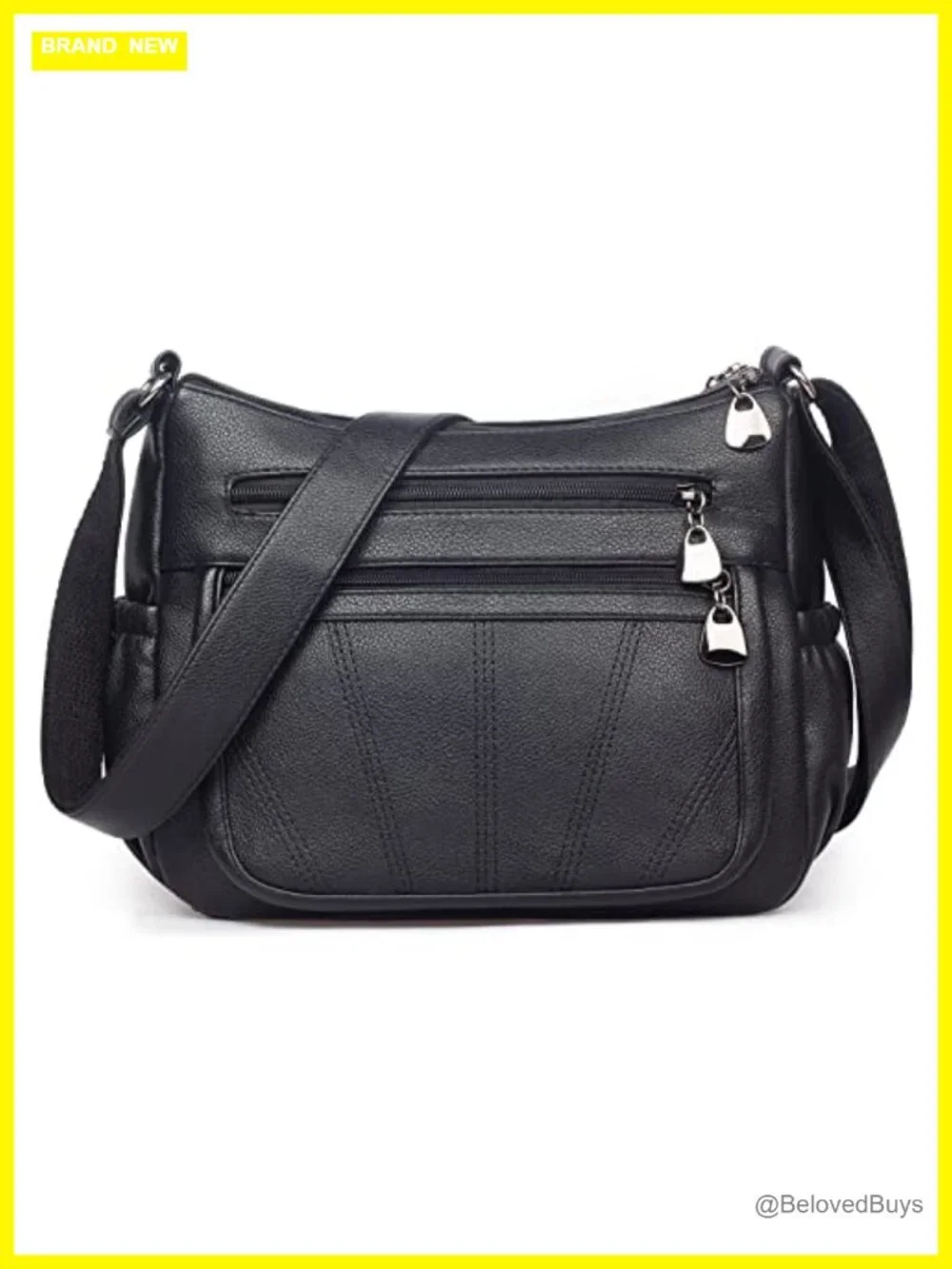 Women's Soft PU Leather Satchel Crossbody Bag Medium Roomy Handbag with
